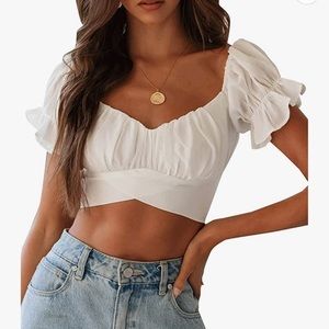 Ruffle short sleeve top